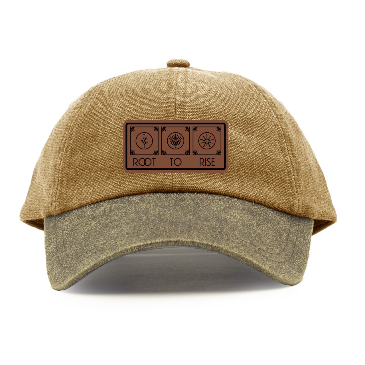 Root to Rise Yoga Cap Brown with logo
