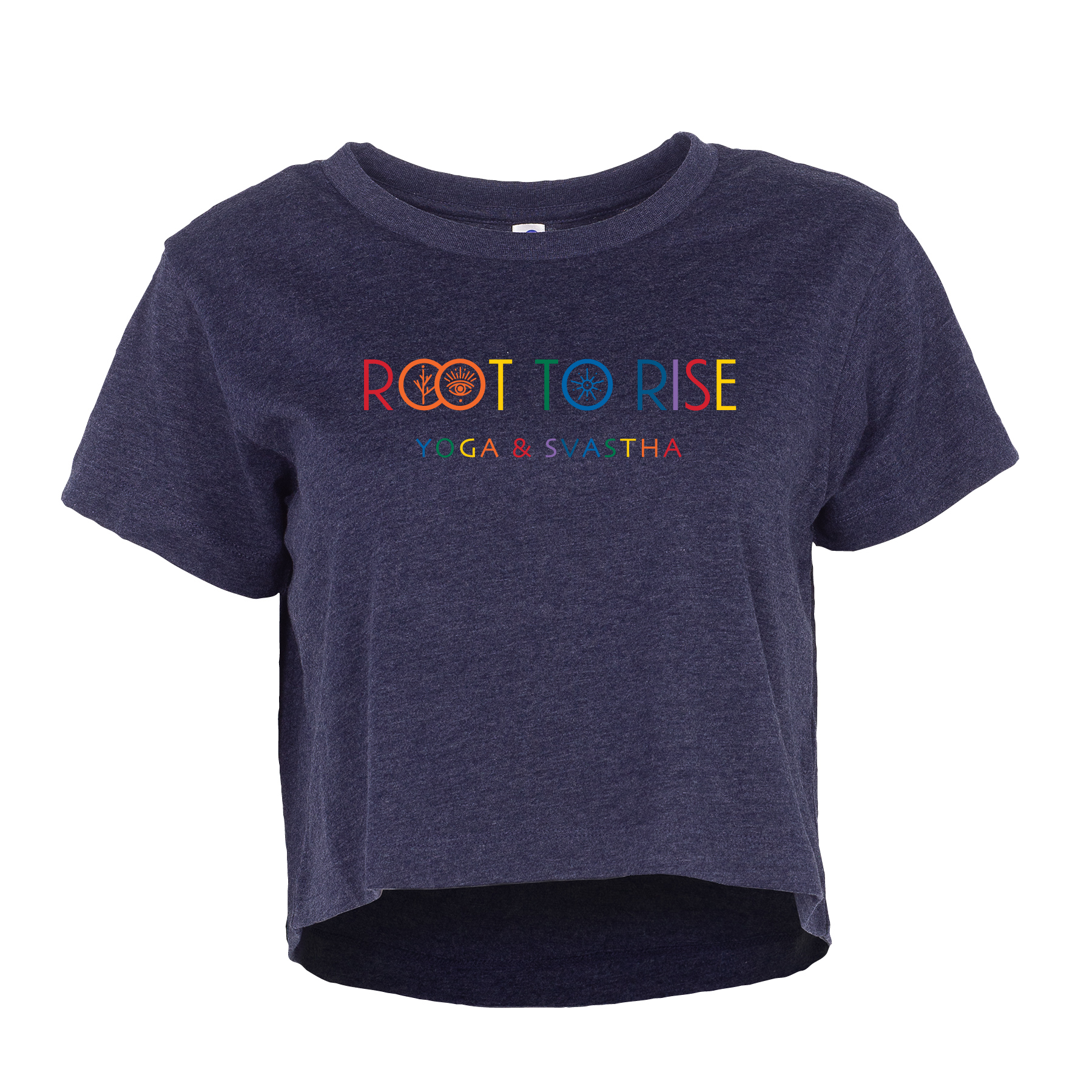 Root to Rise Yoga Denver Cropped T-shirt Women's Grey