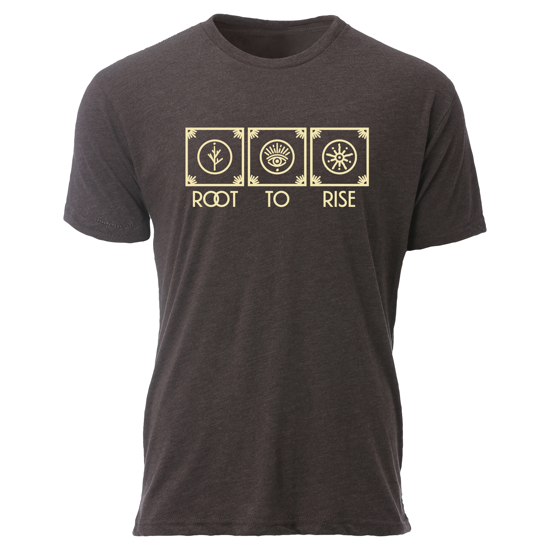 Root to Rise Yoga Denver T-shirt Unisex Brown